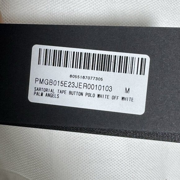 Palm Angels Sartorial Tape Cotton Polo Shirt white mens size Medium New with tag - Picture 8 of 15